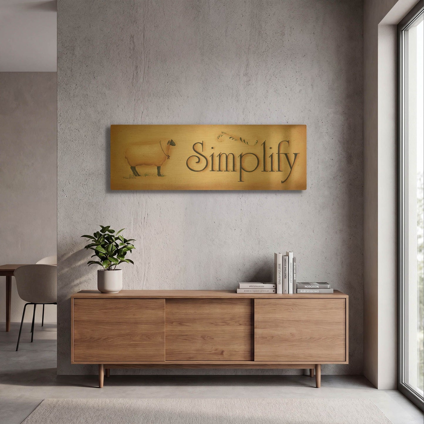 'Simplify' By Pam Britton Gold Metal Wall Art