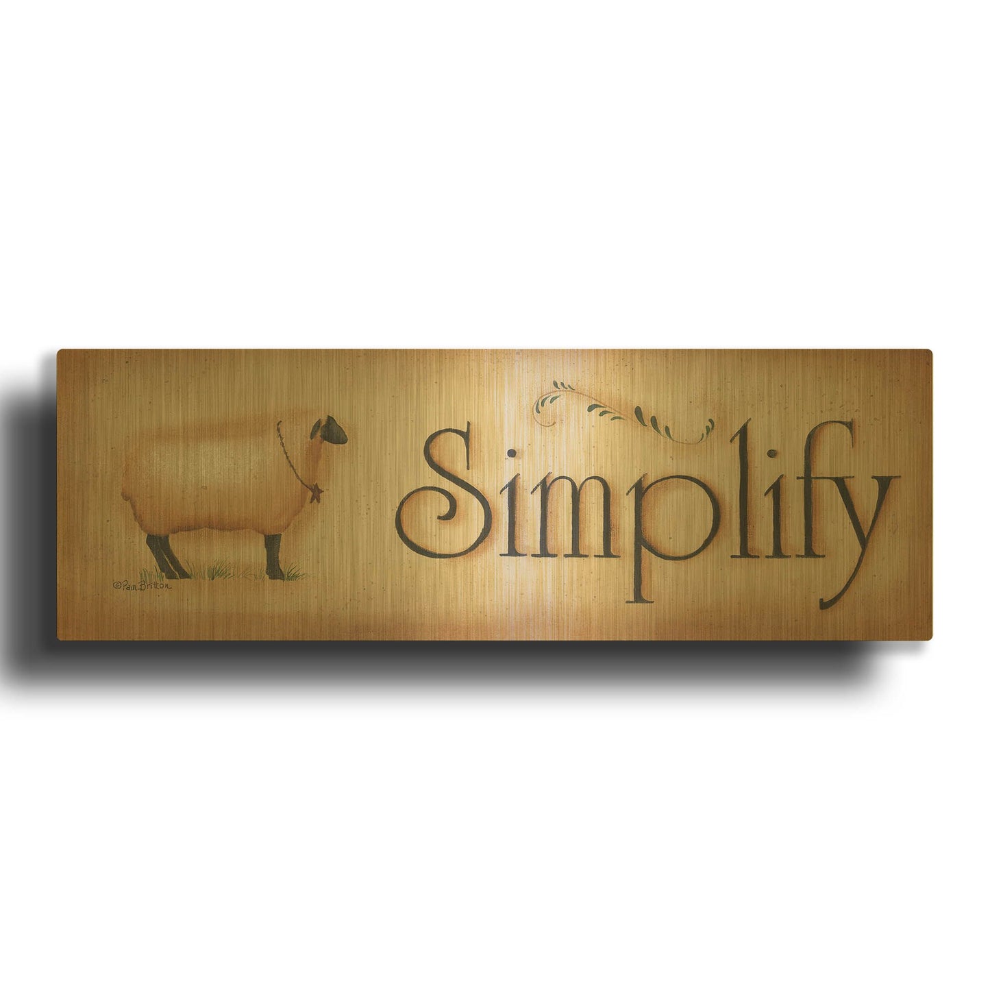 'Simplify' By Pam Britton Gold Metal Wall Art