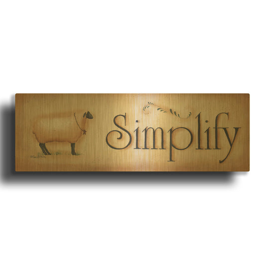 'Simplify' By Pam Britton Gold Metal Wall Art