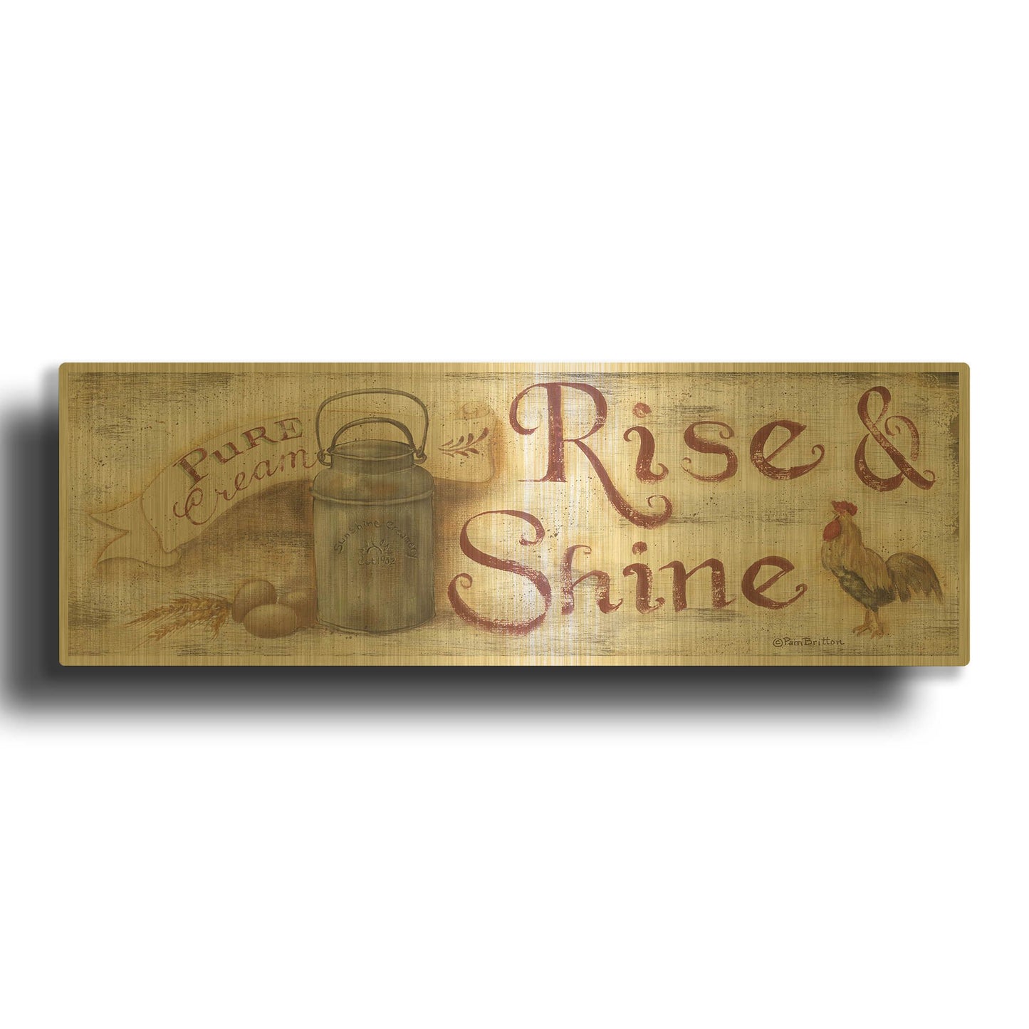 'Rise & Shine' By Pam Britton Gold Metal Wall Art