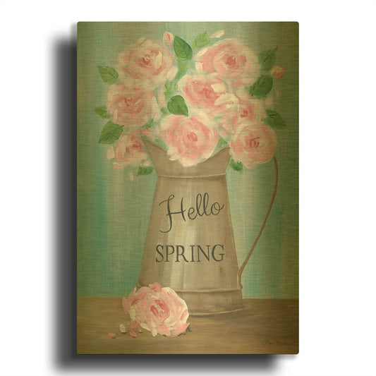 'Hello Spring Roses' By Pam Britton Gold Metal Wall Art