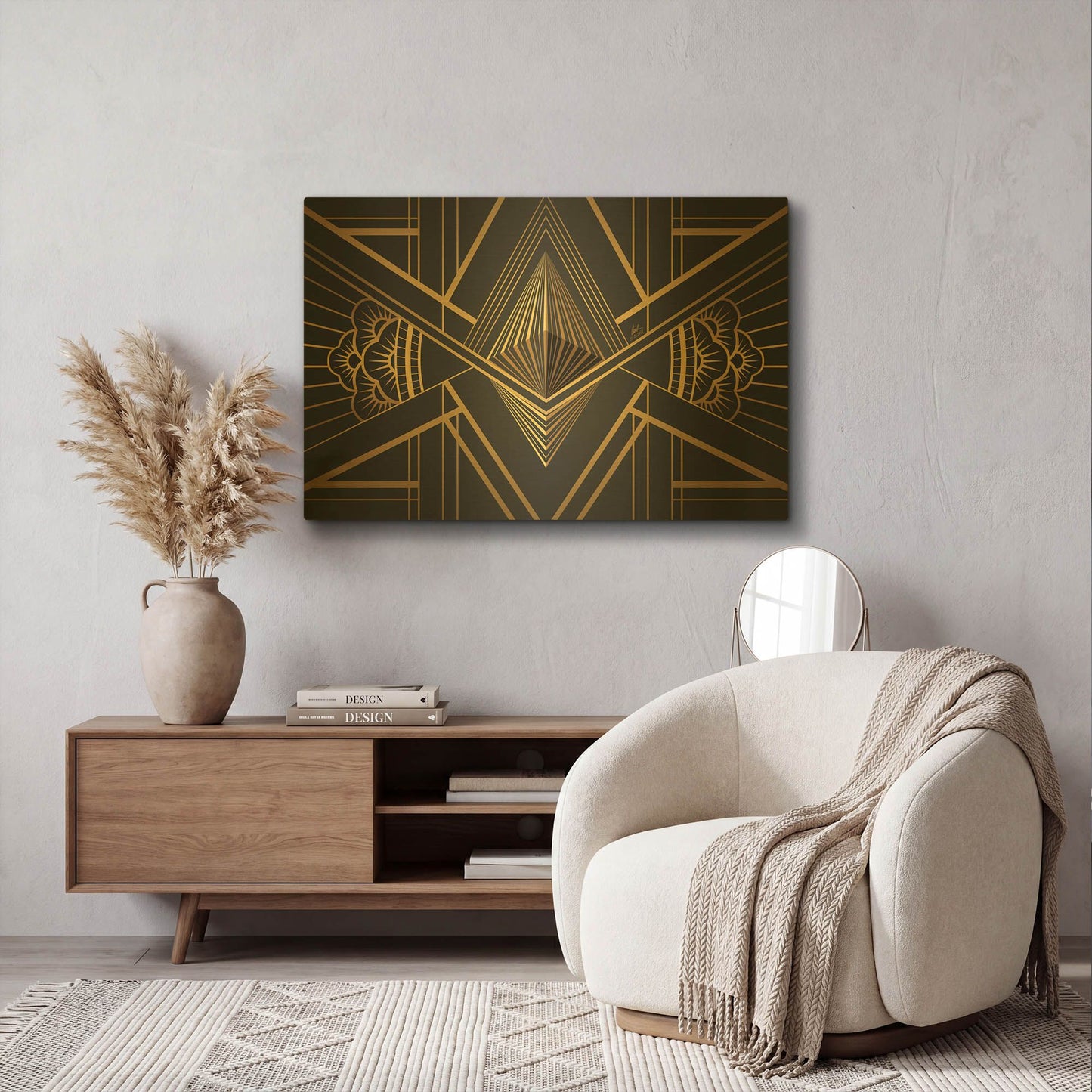 'Art Deco Ethereum' By Katalina Ooma Gold Metal Wall Art
