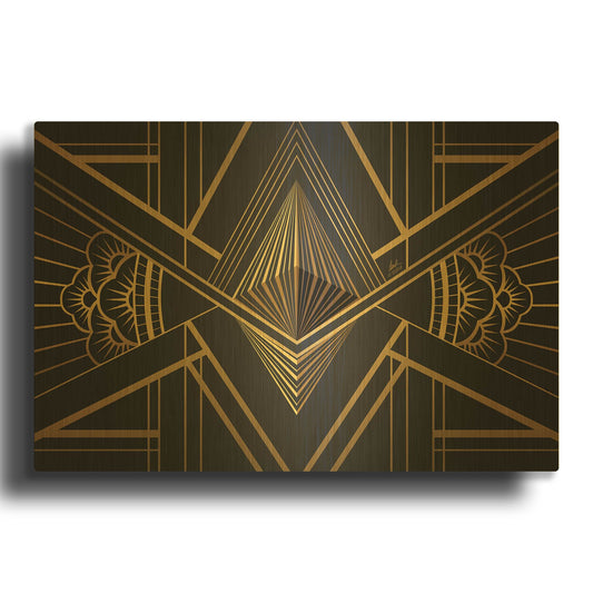 'Art Deco Ethereum' By Katalina Ooma Gold Metal Wall Art