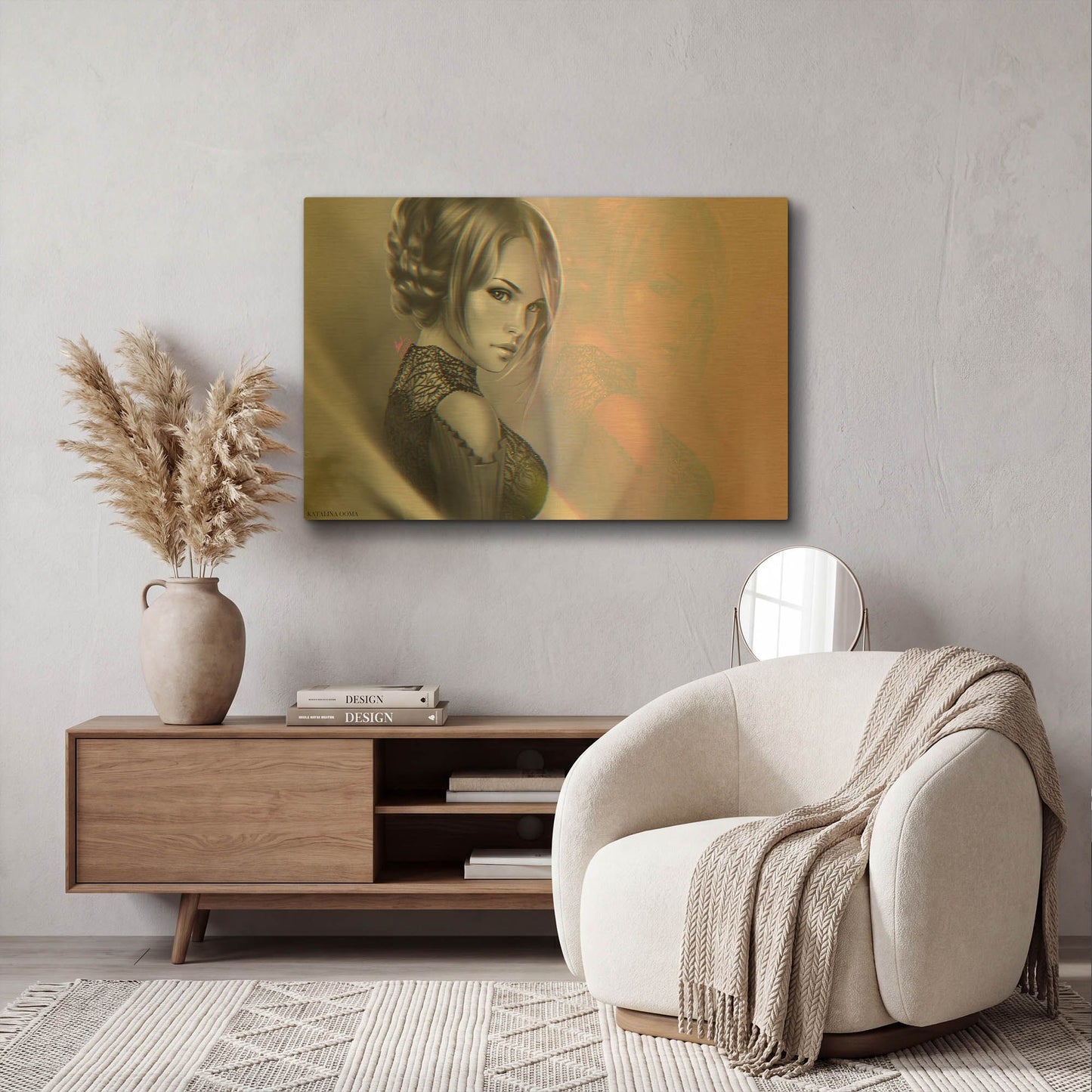 'Keelan' By Katalina Ooma Gold Metal Wall Art