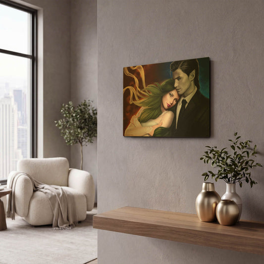 'Hail and Shiori' By Katalina Ooma Gold Metal Wall Art
