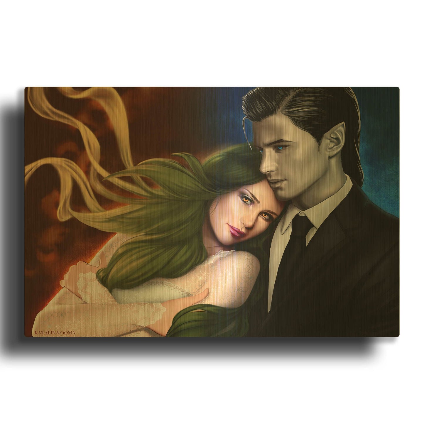 'Hail and Shiori' By Katalina Ooma Gold Metal Wall Art