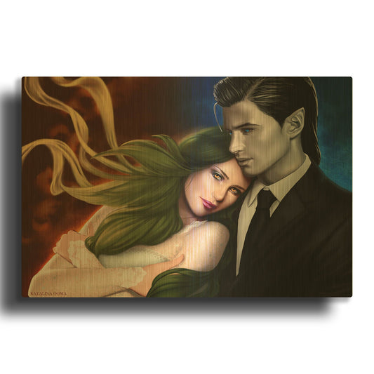 'Hail and Shiori' By Katalina Ooma Gold Metal Wall Art