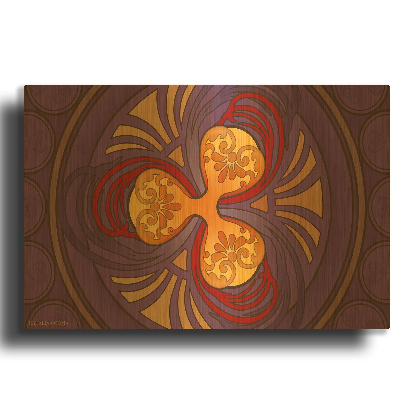 'Art Nouveau Ripple Crypto' By Katalina Ooma Gold Metal Wall Art