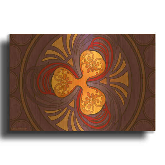 'Art Nouveau Ripple Crypto' By Katalina Ooma Gold Metal Wall Art