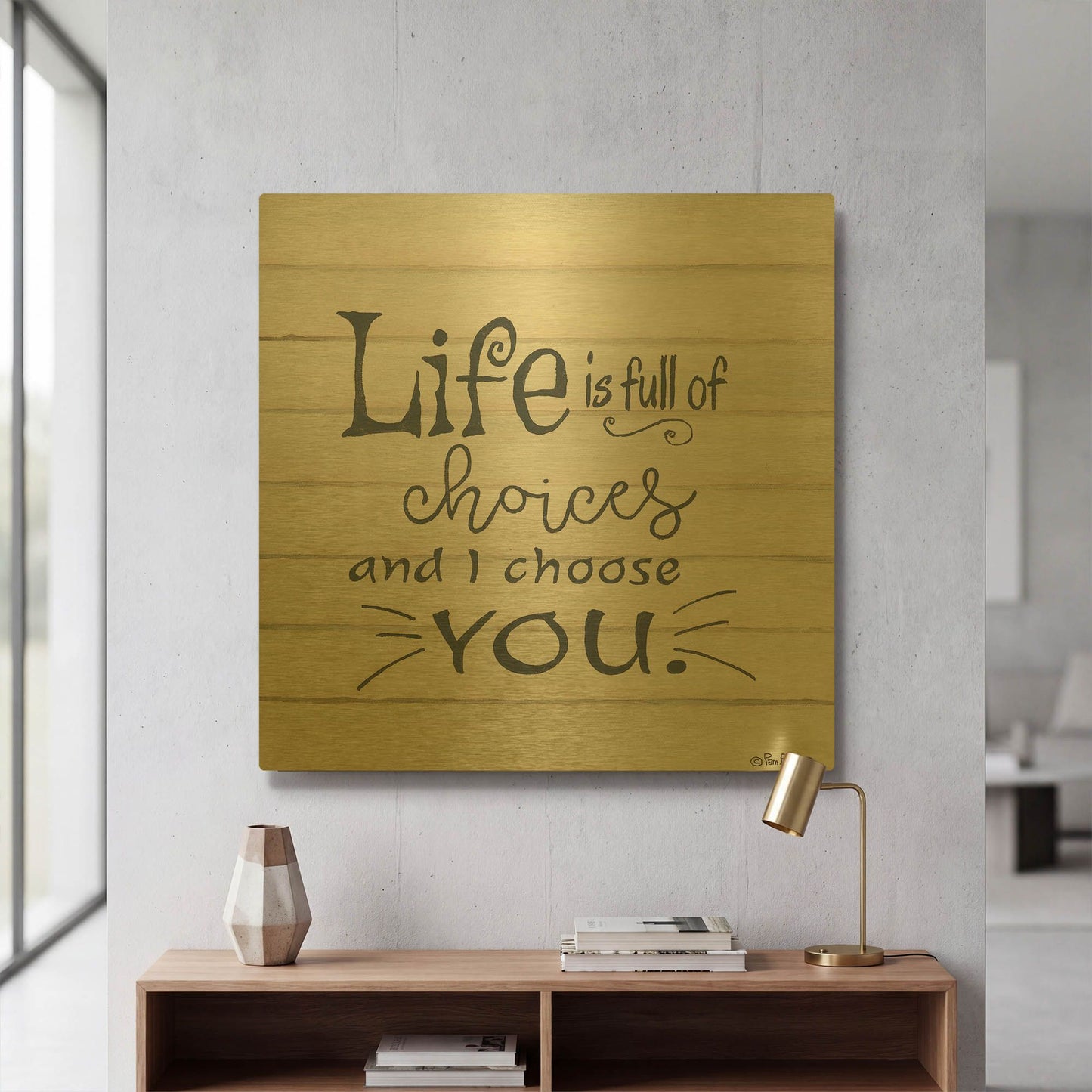 'I Choose You' By Pam Britton Gold Metal Wall Art