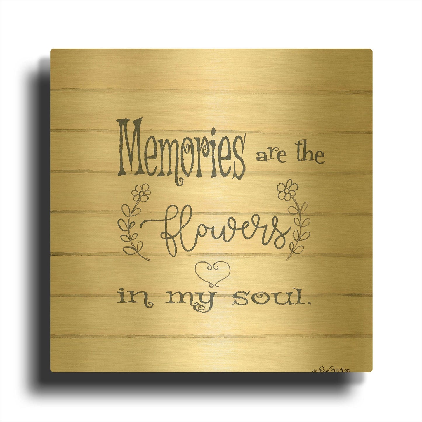 'Memories' By Pam Britton Gold Metal Wall Art