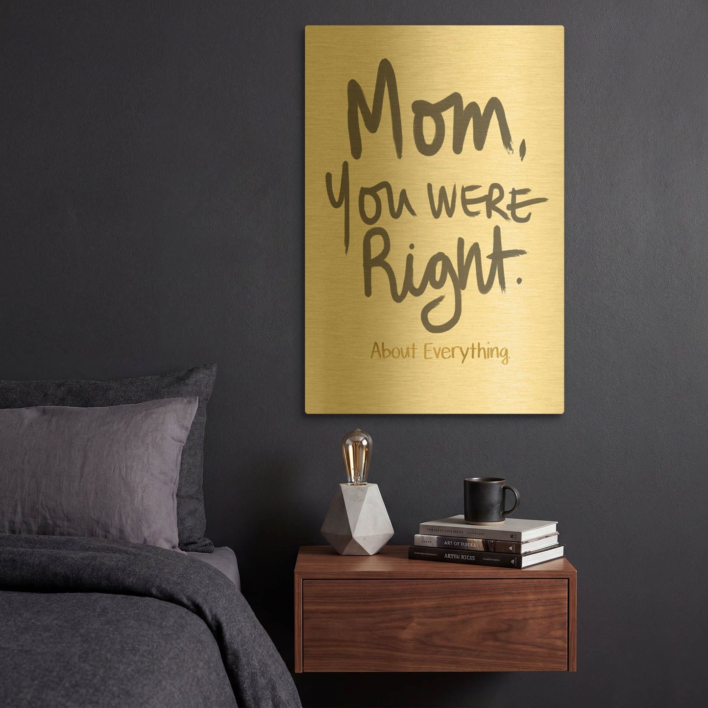 'Right Mom' By Linda Woods Gold Metal Wall Art
