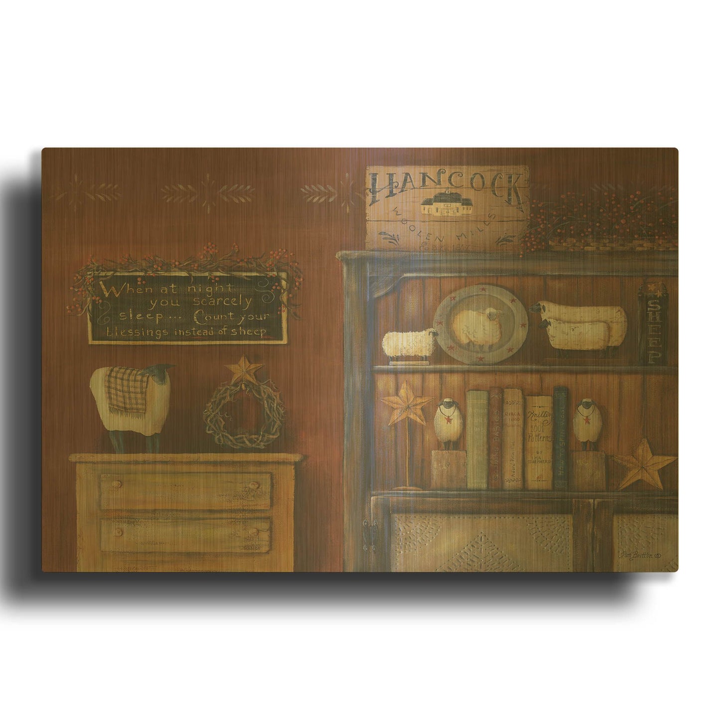 'Count Your Blessings' By Pam Britton Gold Metal Wall Art