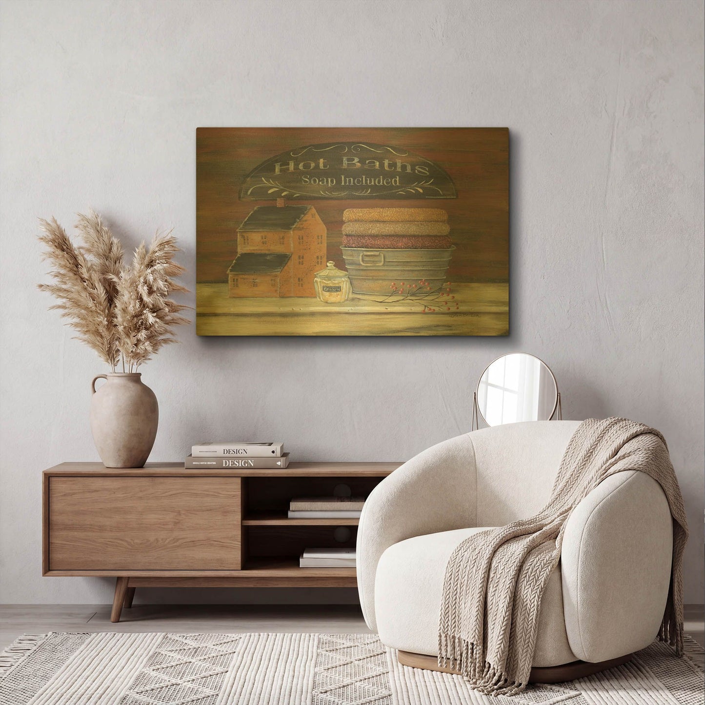 'Hot Bath' By Pam Britton Gold Metal Wall Art