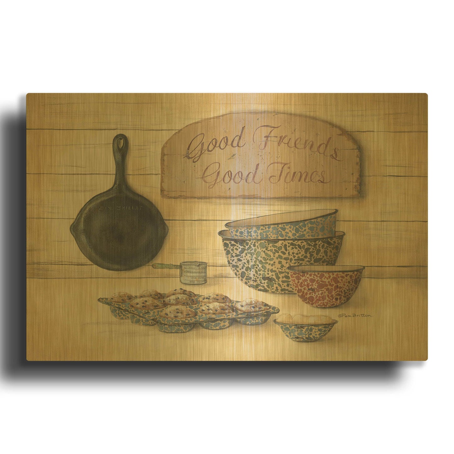 'Good Friends' By Pam Britton Gold Metal Wall Art