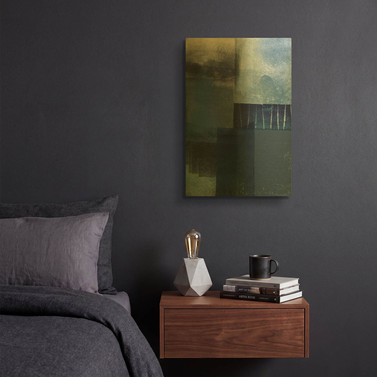'Blue Abstract I' By Linda Woods Gold Metal Wall Art