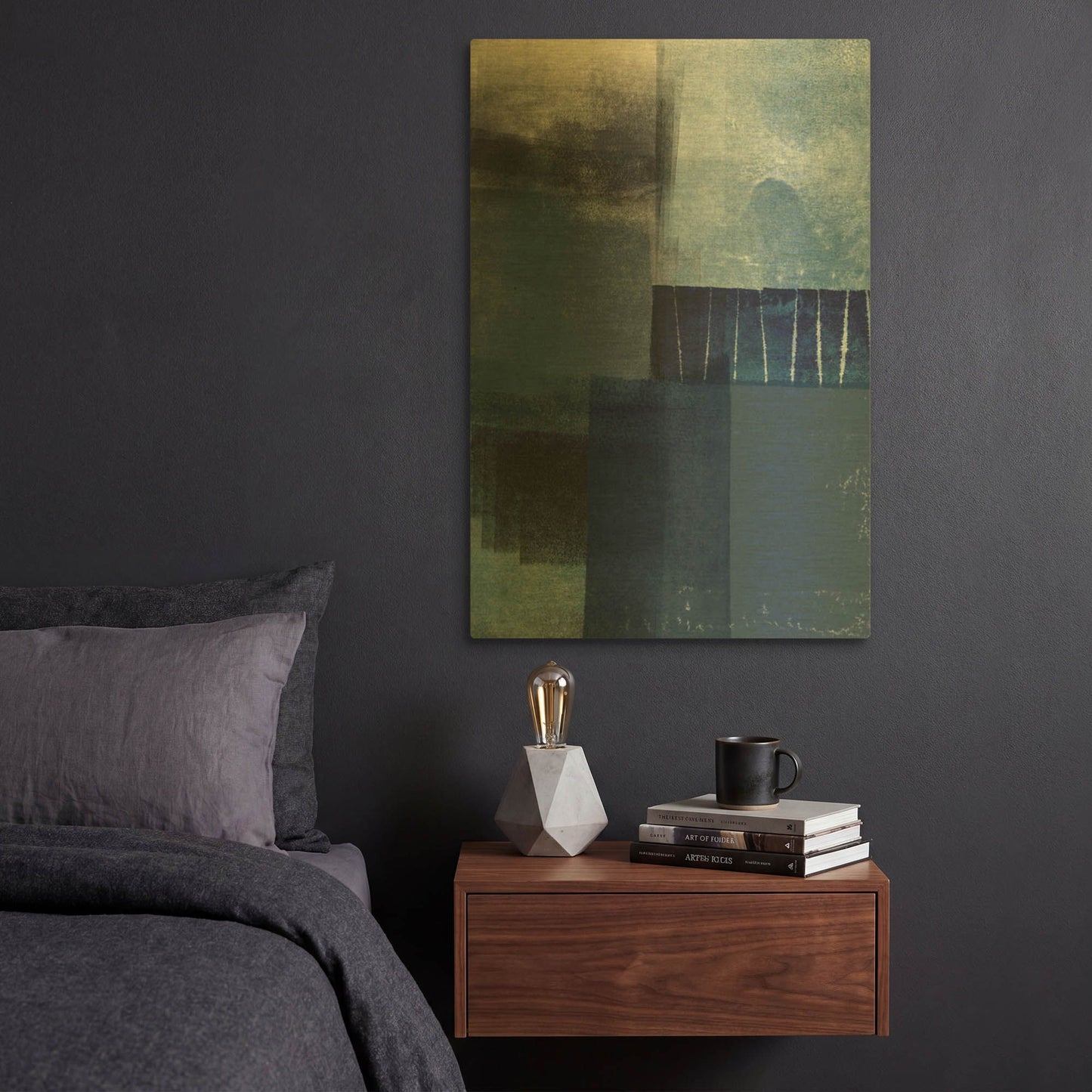 'Blue Abstract I' By Linda Woods Gold Metal Wall Art