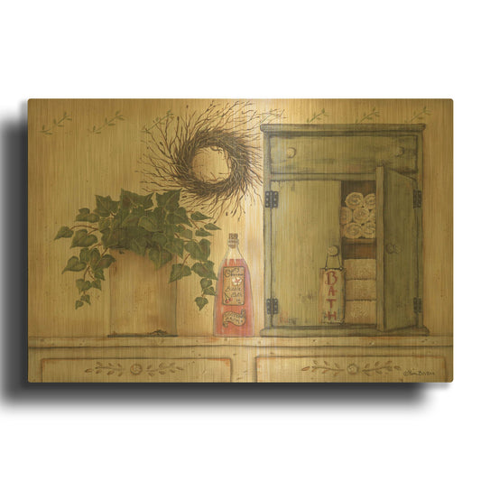 'Cherry Blossom Bath' By Pam Britton Gold Metal Wall Art