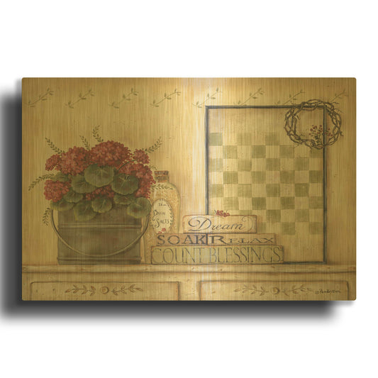 'Soak and Relax' By Pam Britton Gold Metal Wall Art
