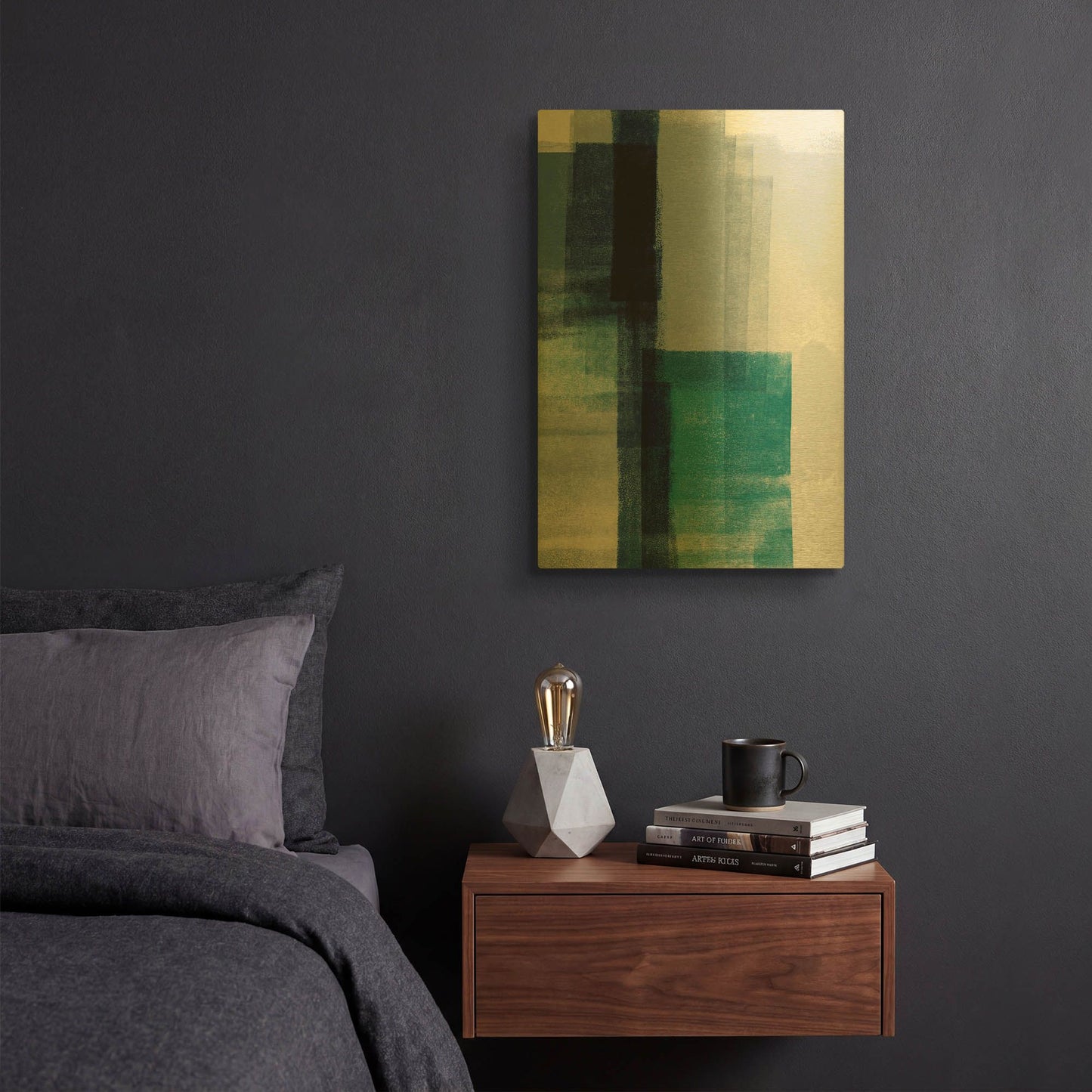 'Blue Abstract V' By Linda Woods Gold Metal Wall Art