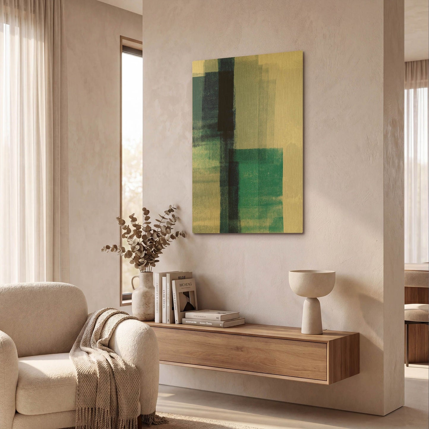 'Blue Abstract V' By Linda Woods Gold Metal Wall Art