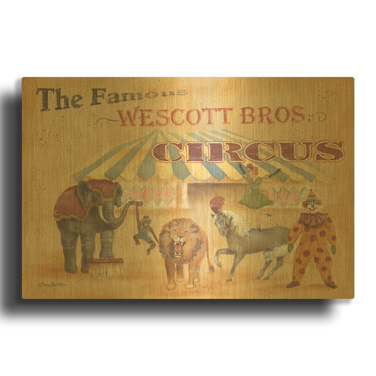 'Westcott Bros-Circus' By Pam Britton Gold Metal Wall Art