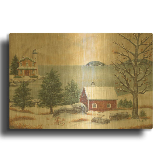 'Lobster Cove' By Pam Britton Gold Metal Wall Art