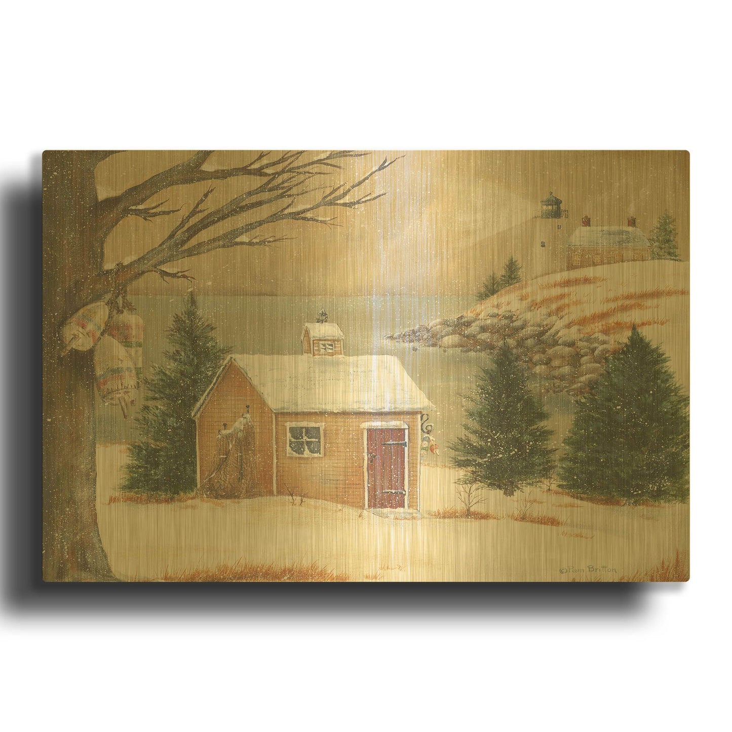 'Winter Light' By Pam Britton Gold Metal Wall Art