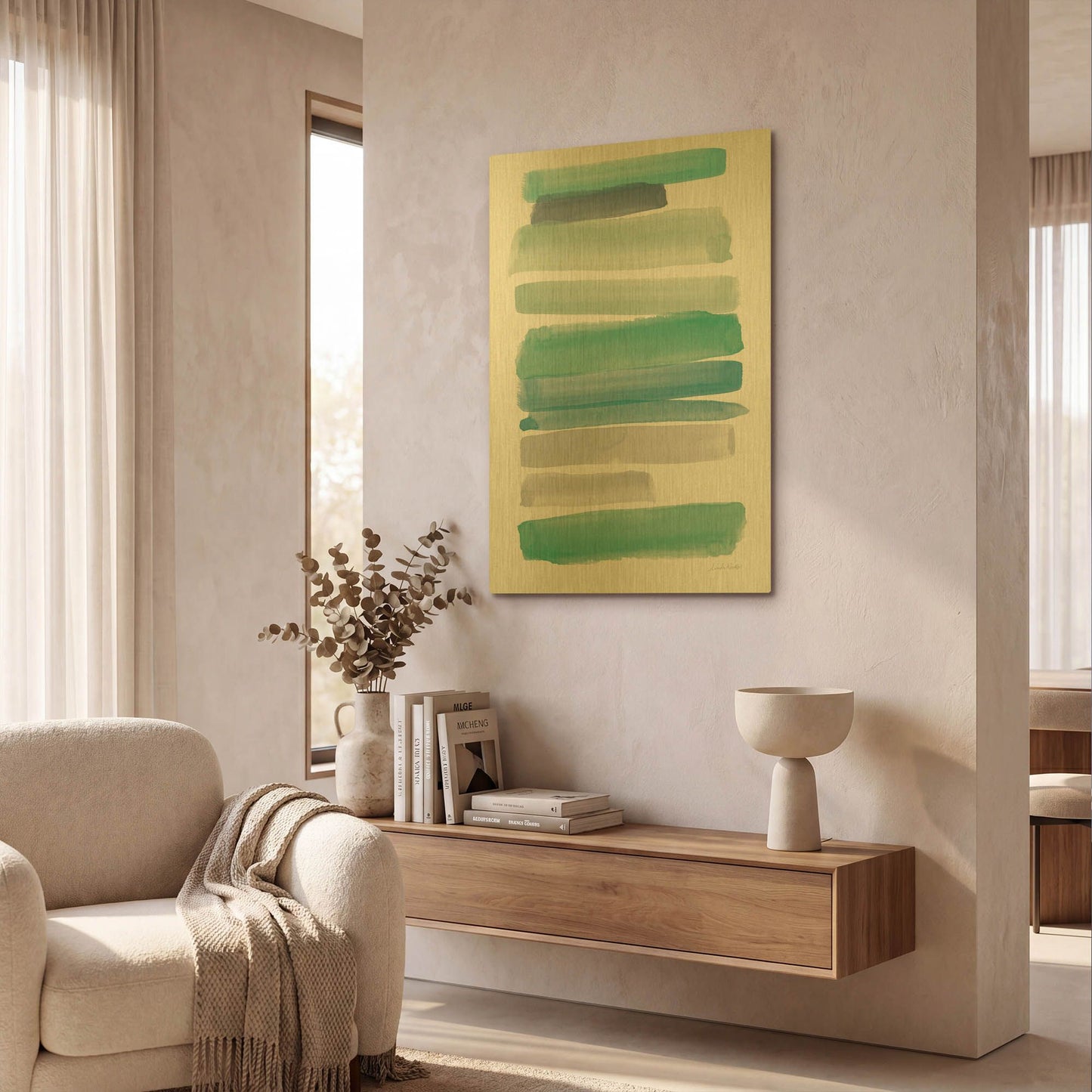'Summer Sky' By Linda Woods Gold Metal Wall Art