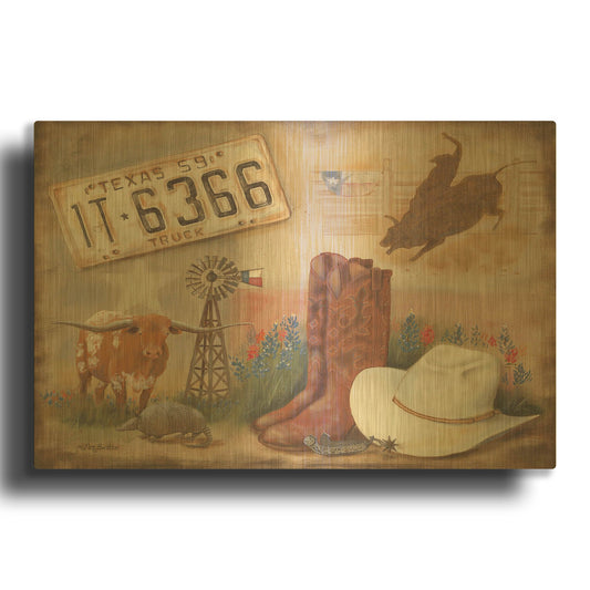 'Texas' By Pam Britton Gold Metal Wall Art