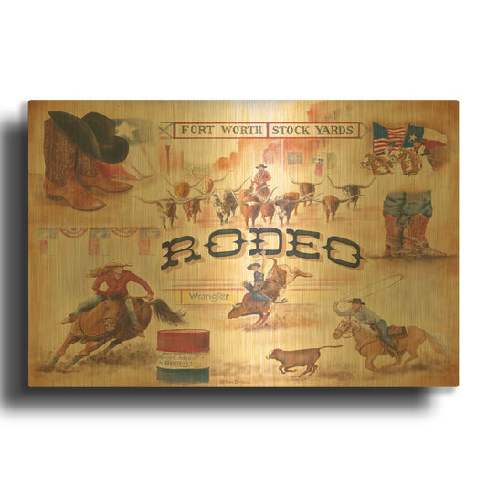 'Rodeo' By Pam Britton Gold Metal Wall Art