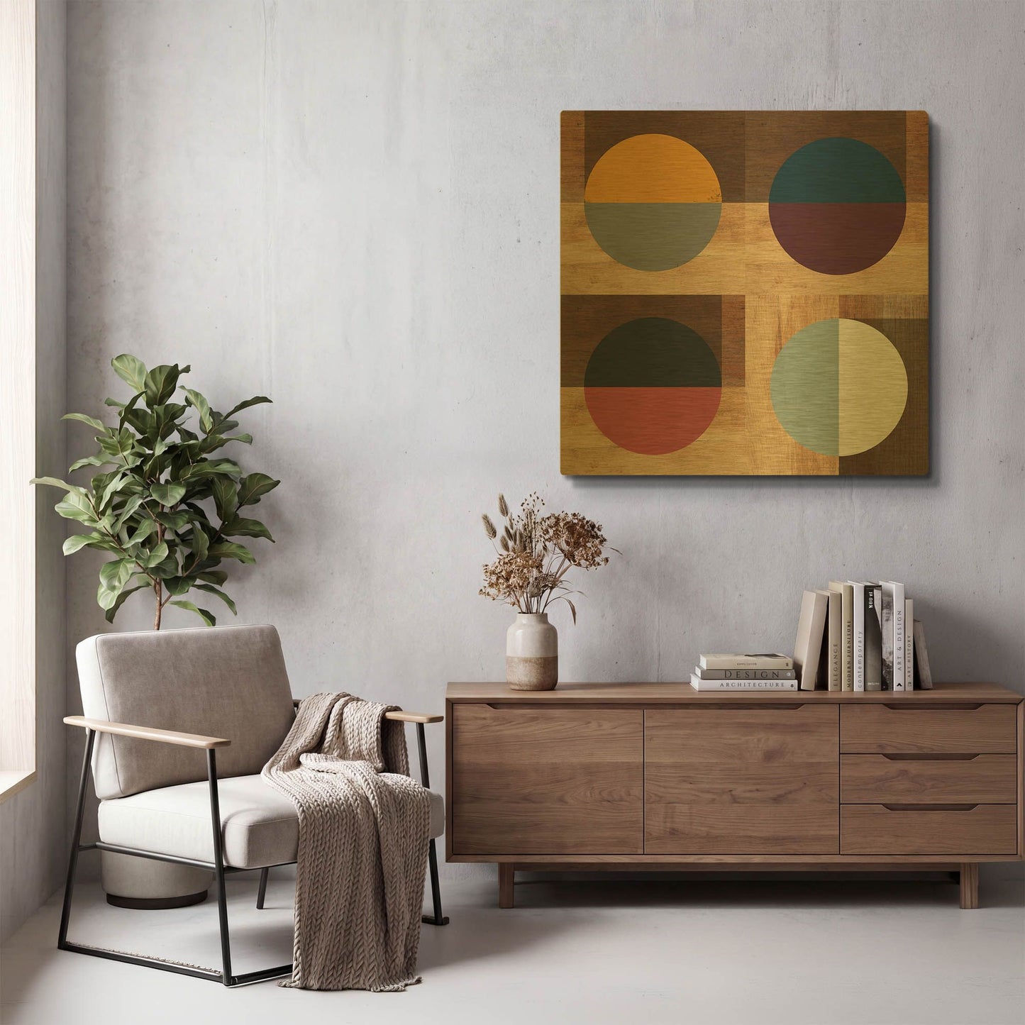 'Mod Squad' By Linda Woods Gold Metal Wall Art