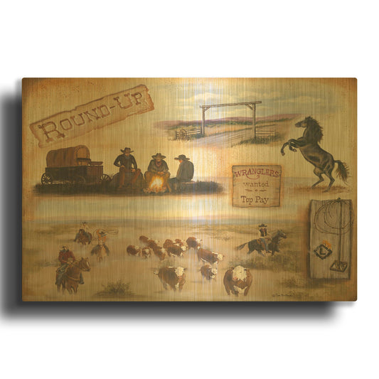 'Western II' By Pam Britton Gold Metal Wall Art