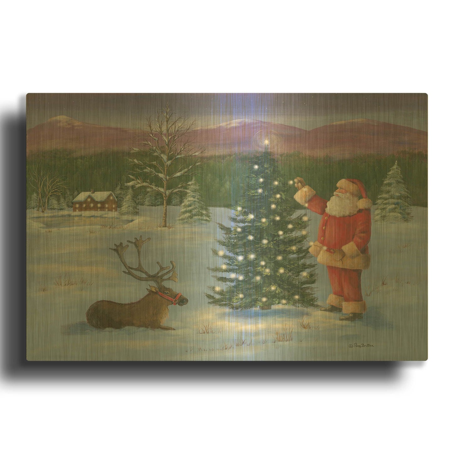 'Santa' By Pam Britton Gold Metal Wall Art