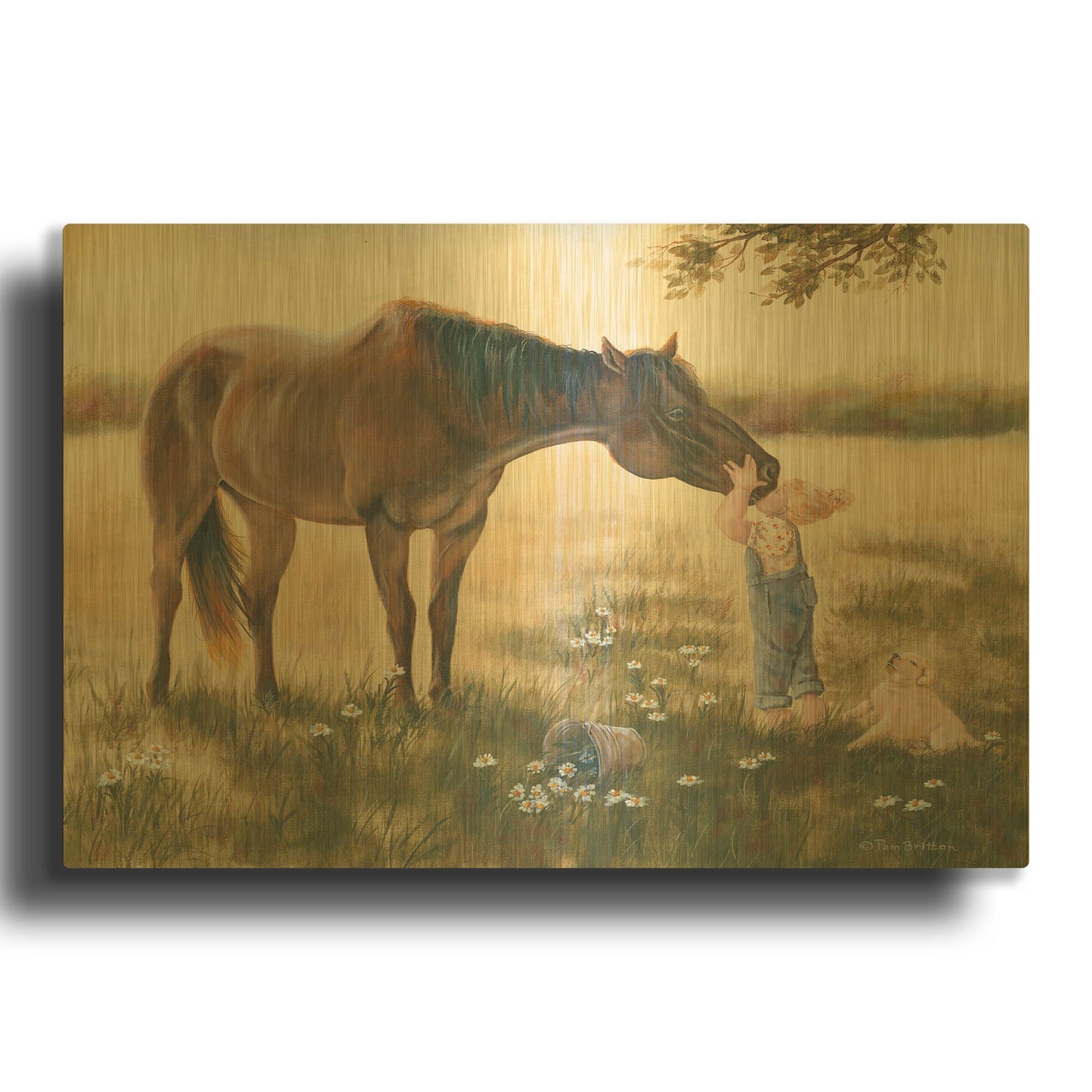 'Good Friends II' By Pam Britton Gold Metal Wall Art