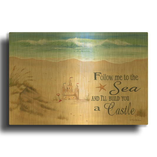 'Sandcastle' By Pam Britton Gold Metal Wall Art