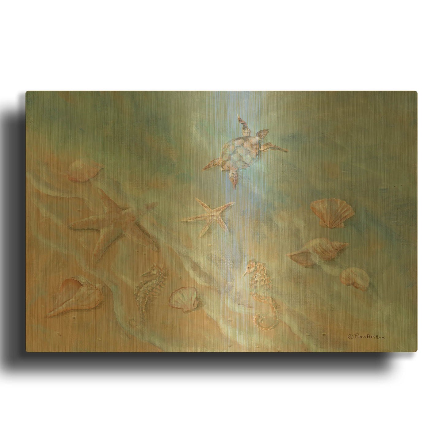 'Seashore Star II' By Pam Britton Gold Metal Wall Art