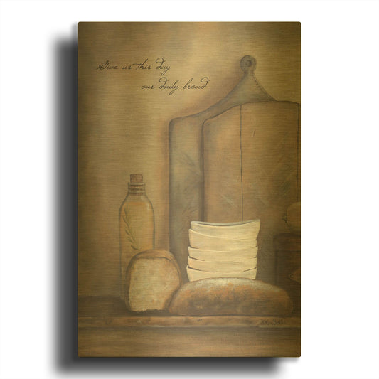'Give Us This Day Our Daily Bread' By Pam Britton Gold Metal Wall Art