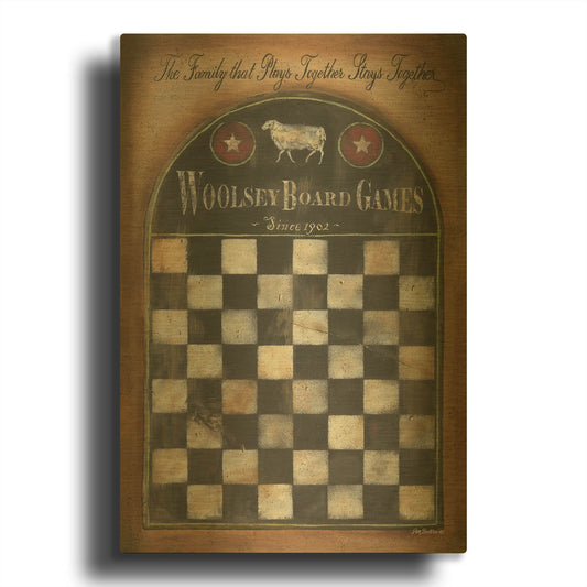 'Woolsey Board Games' By Pam Britton Gold Metal Wall Art