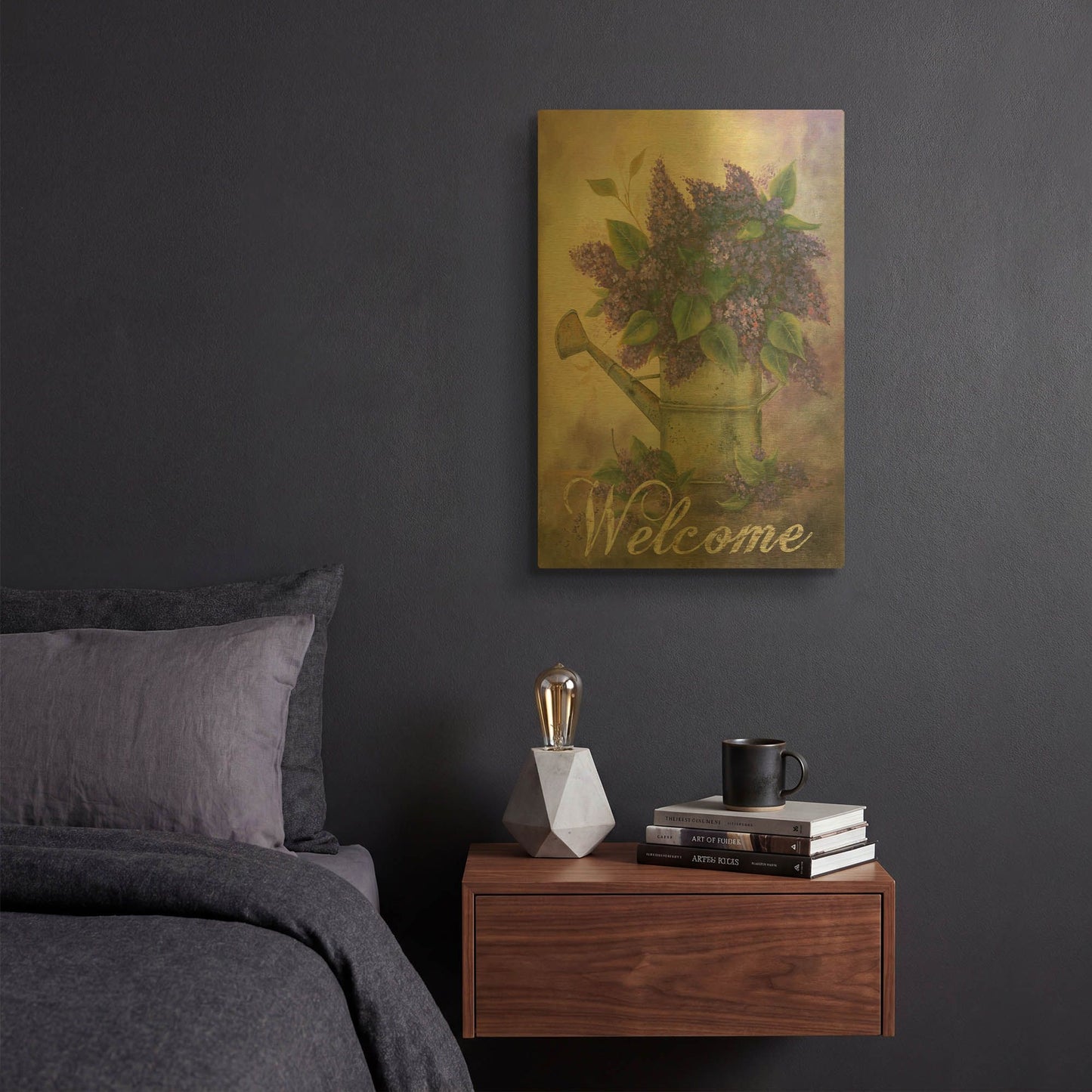 'Spring Lilacs' By Pam Britton Gold Metal Wall Art