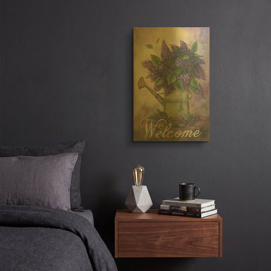 'Spring Lilacs' By Pam Britton Gold Metal Wall Art