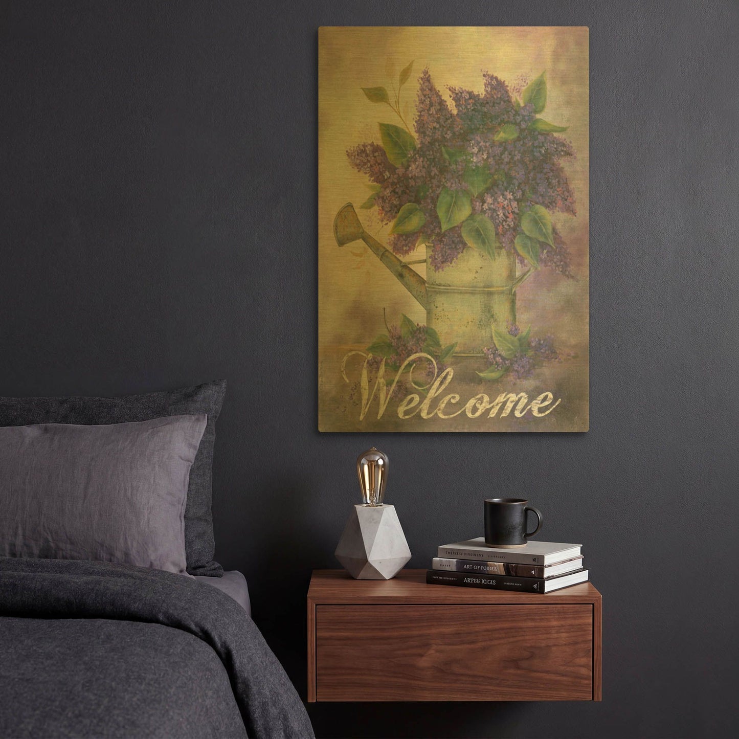 'Spring Lilacs' By Pam Britton Gold Metal Wall Art
