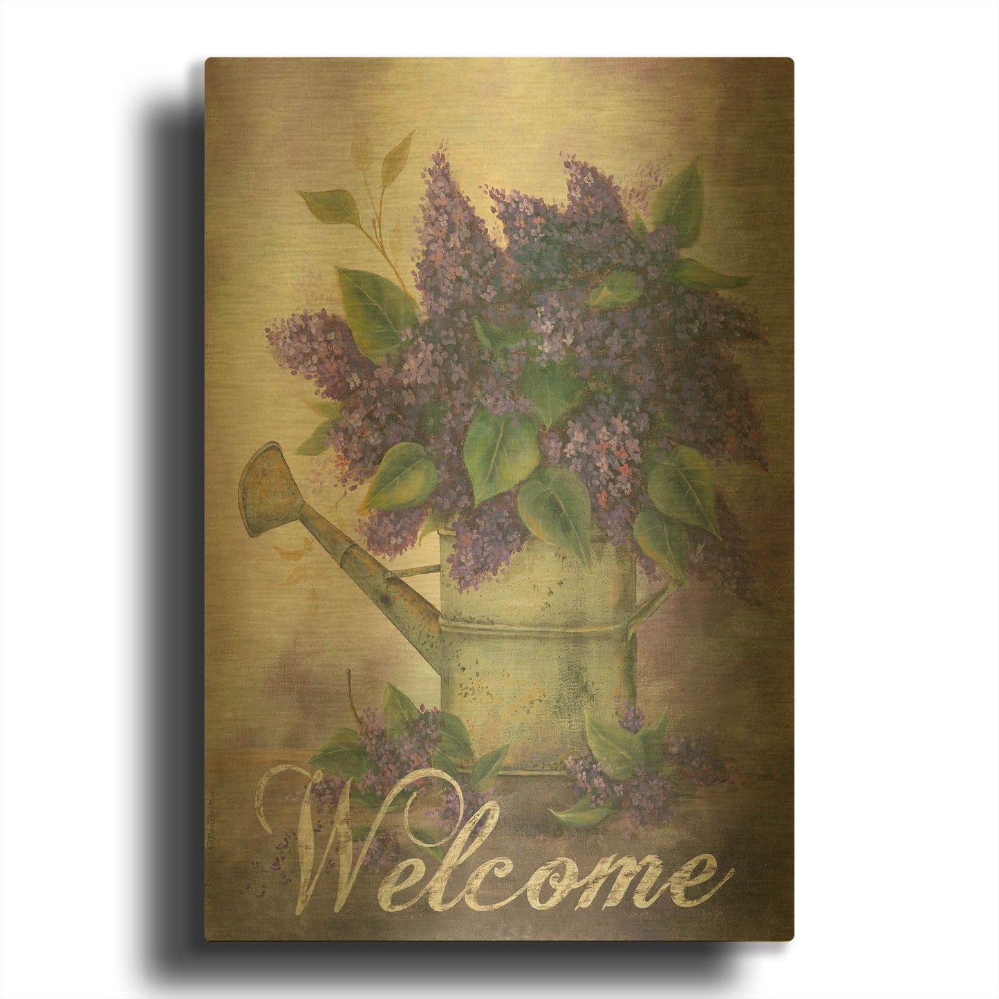 'Spring Lilacs' By Pam Britton Gold Metal Wall Art
