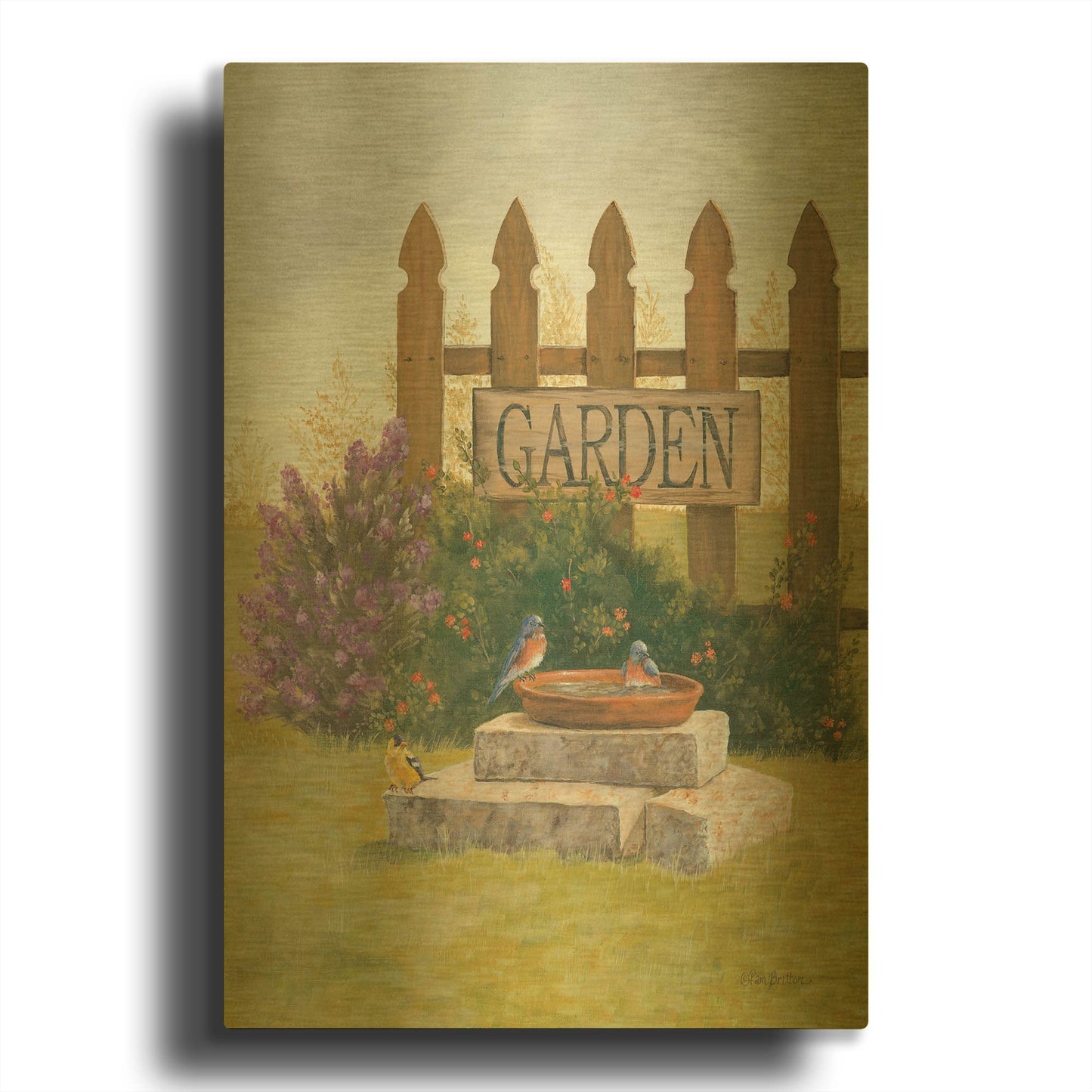 'Garden Beauty' By Pam Britton Gold Metal Wall Art