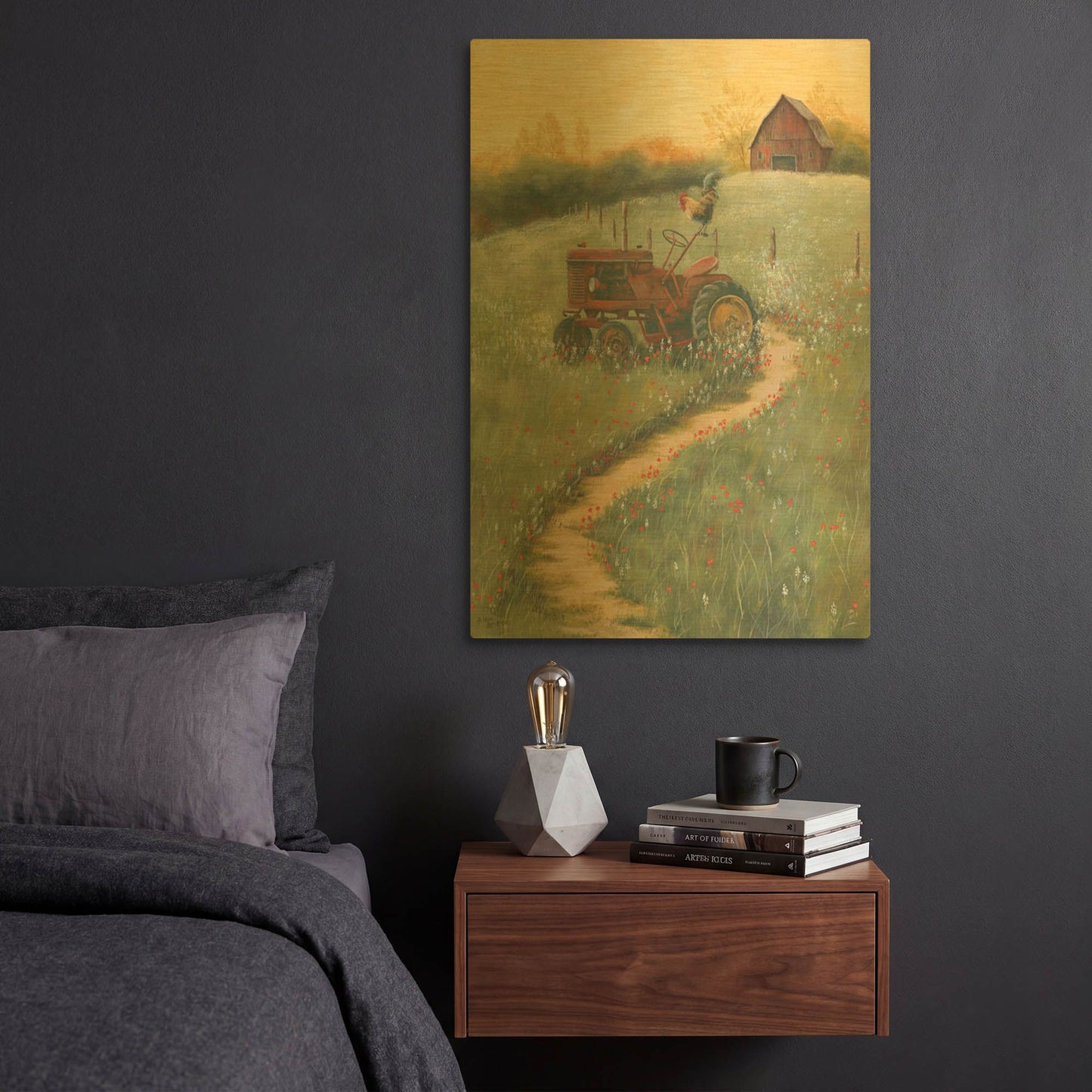 'The Old Tractor' By Pam Britton Gold Metal Wall Art