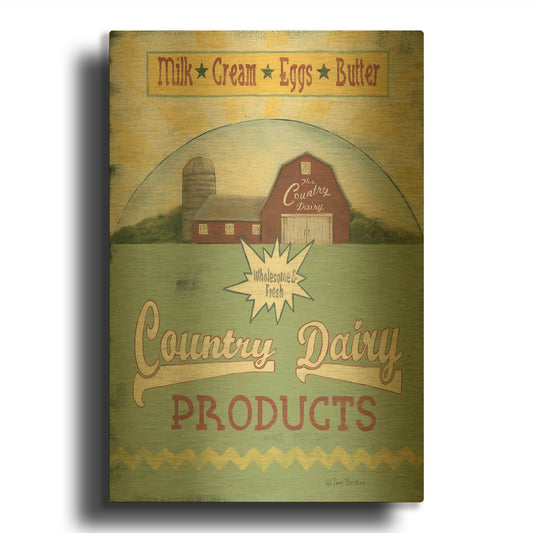 'Country Dairy' By Pam Britton Gold Metal Wall Art