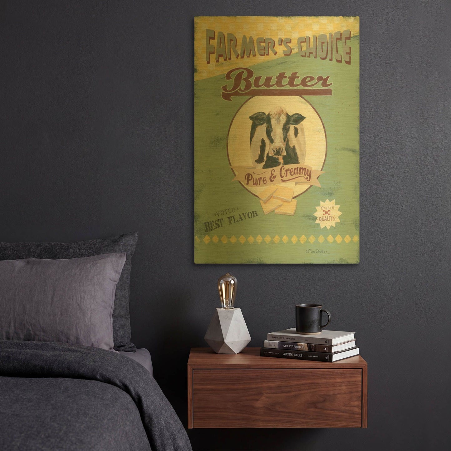 'Farmer' By Pam Britton Gold Metal Wall Art