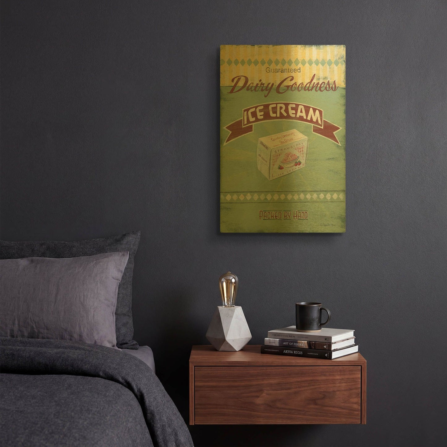 'Ice Cream' By Pam Britton Gold Metal Wall Art