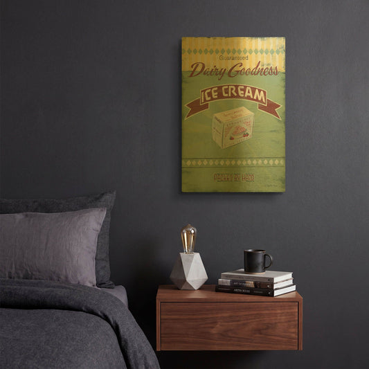 'Ice Cream' By Pam Britton Gold Metal Wall Art