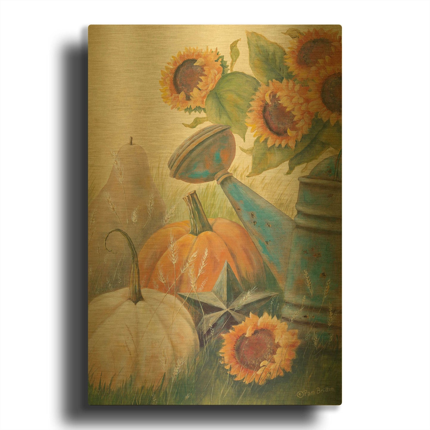 'Autumn Goodness' By Pam Britton Gold Metal Wall Art